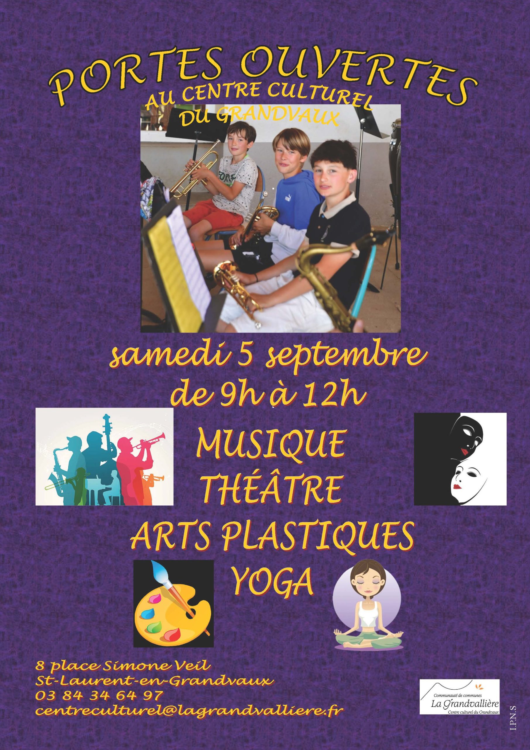 Portes ouvertes du Centre culturel du Grandvaux le 5 septembre de 9h à 12h.
